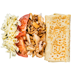 Блин с курицей, томатами и сыром